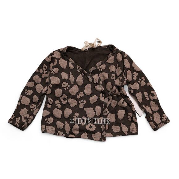 Jessica Simpson Baby Leopard Wrap Shirt & Hat Set Brown 6-9M Infant Girl Outfit - Picture 3 of 8